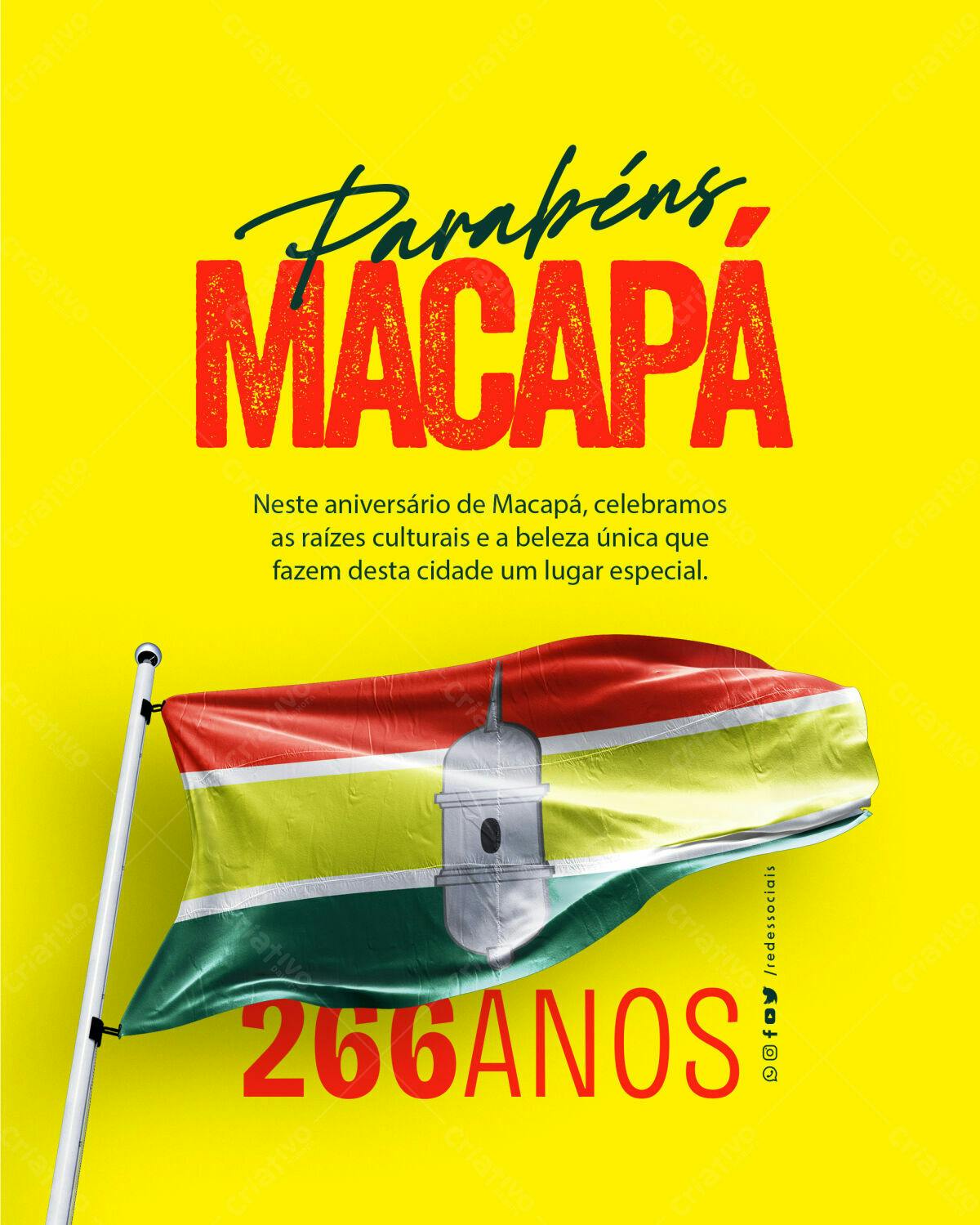 Flyer Aniversário de Macapá PSD Editável