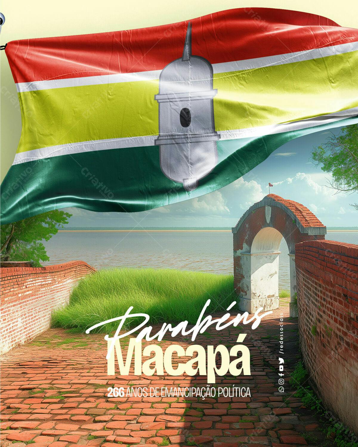 Flyer para Aniversário de Macapá PSD Editável