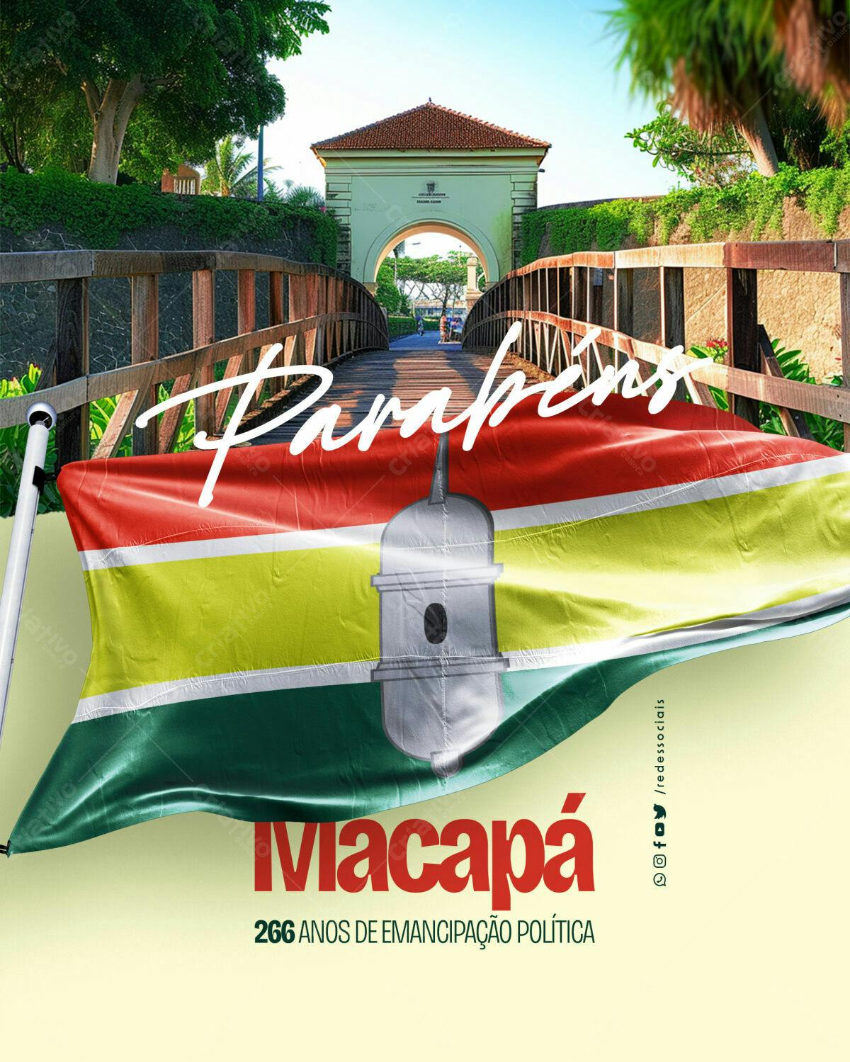Flyer para Aniversário de Macapá PSD Editável