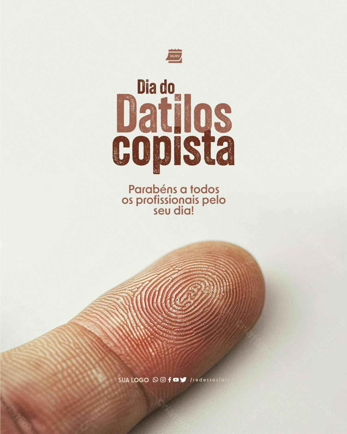 Postagem Dia do Datilógrafo PSD Editável