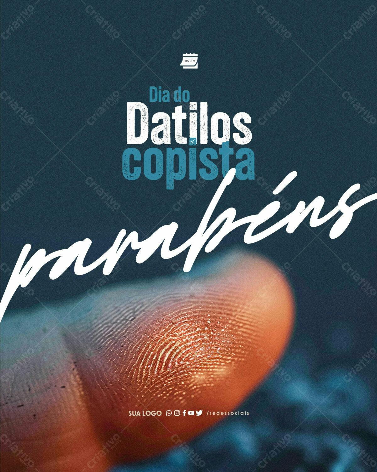 Post para o Dia do Datilógrafo PSD Editável