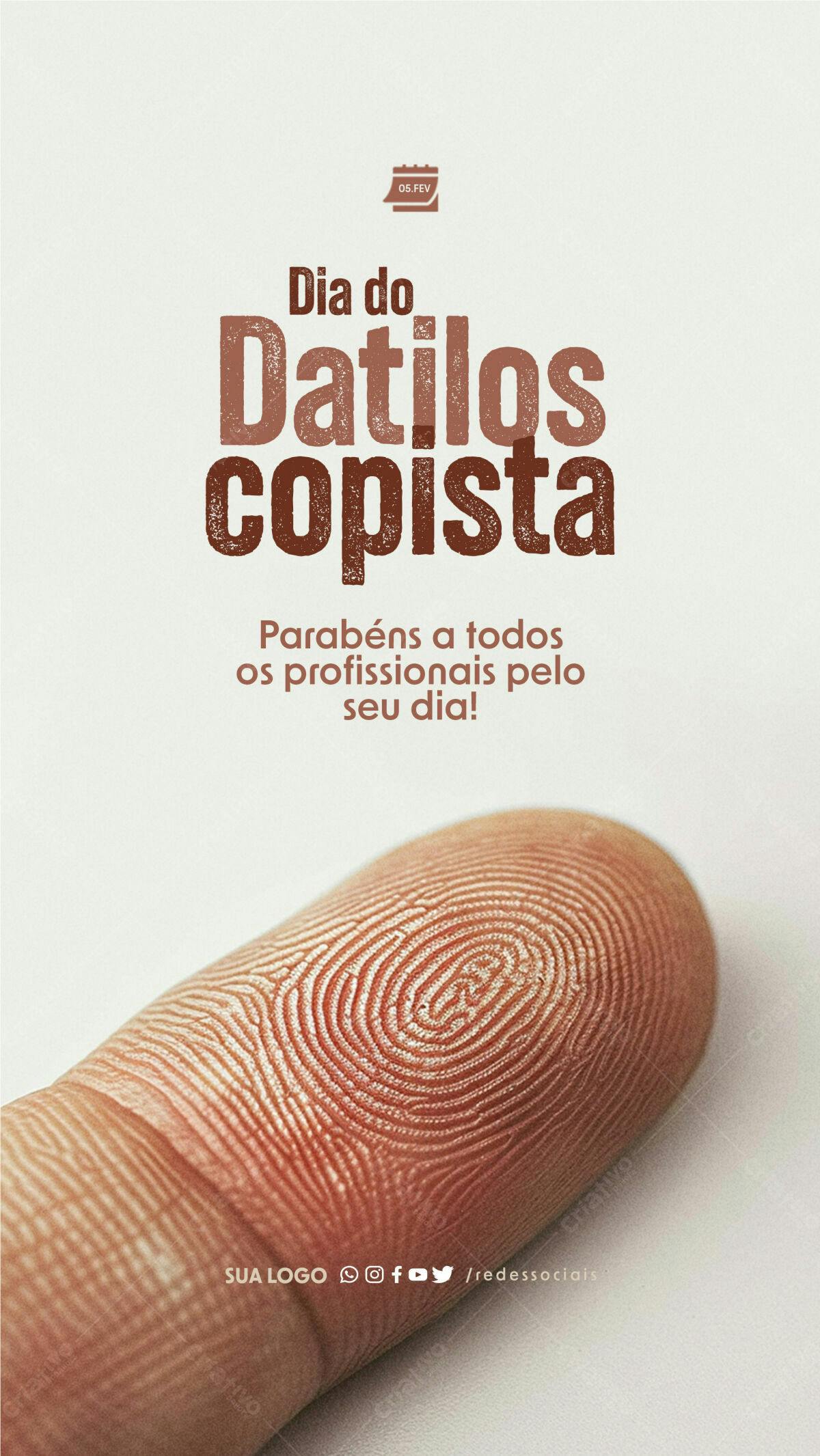 Flyer Dia do Datilógrafo PSD Editável