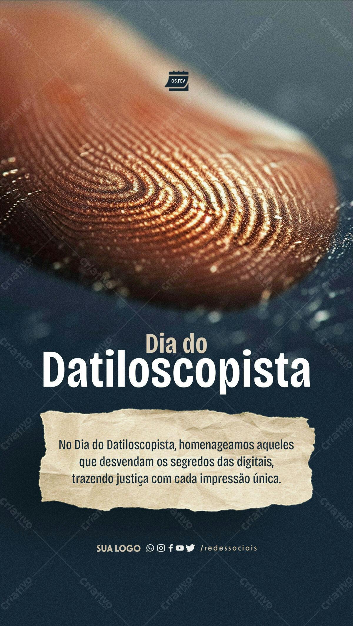 Flyer Dia do Datiloscopista PSD Editável