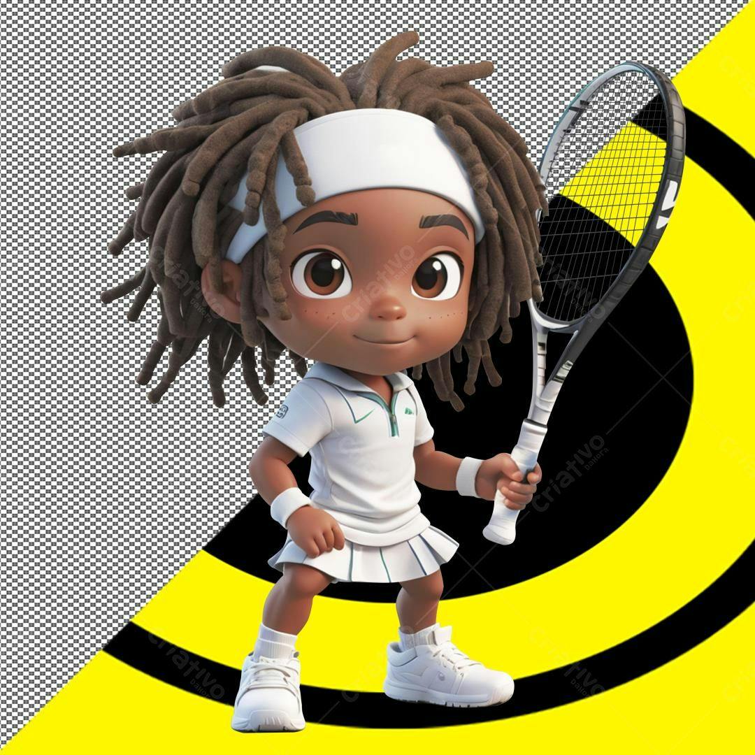 Icone de Tenista Negra PNG com fundo transparente
