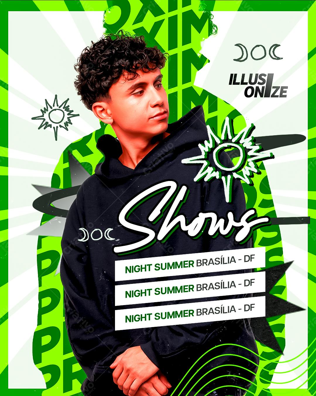 Flyer para Evento Night Summer Brasília PSD Editável
