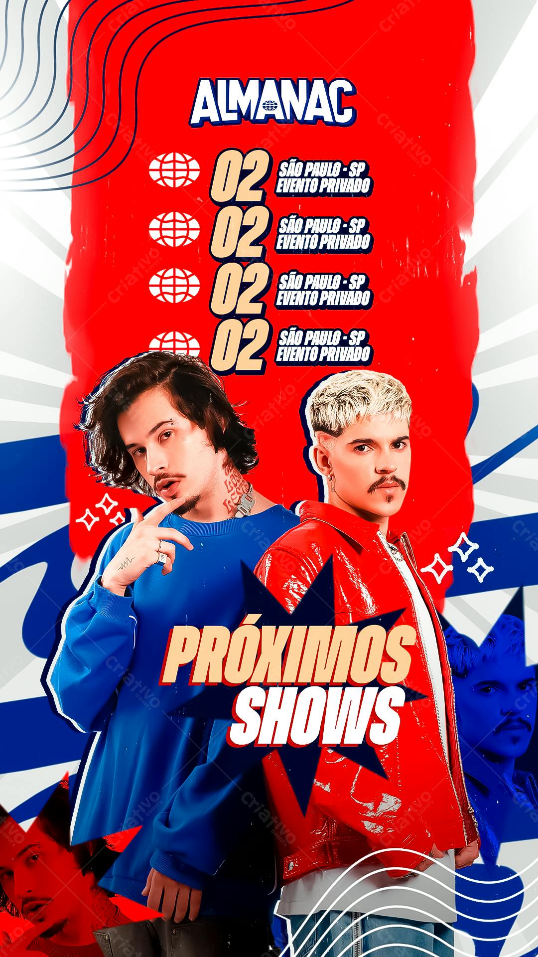 Flyer para Shows da Banda Almanac PSD Editável