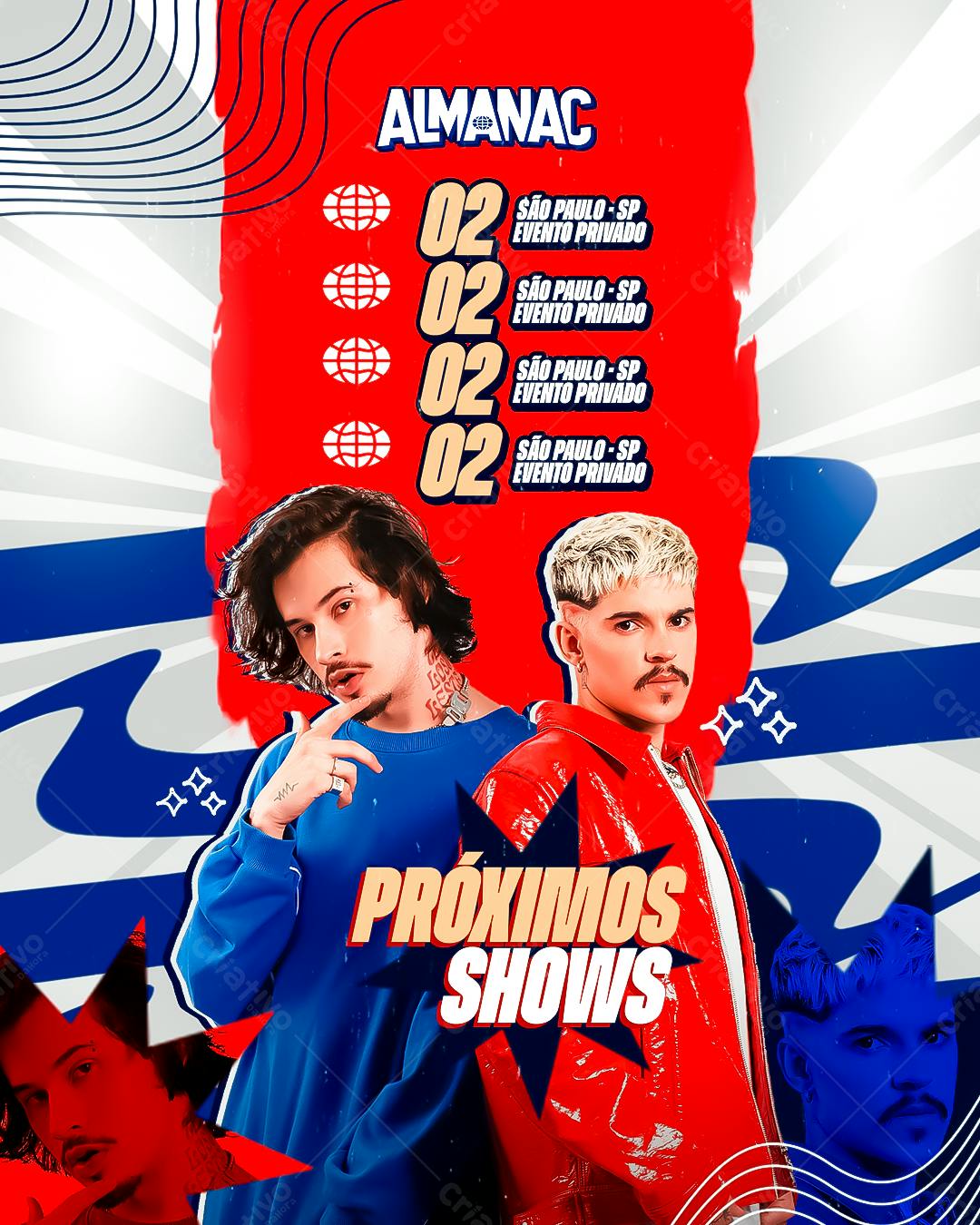 Flyer para Shows da Banda Almanac PSD Editável