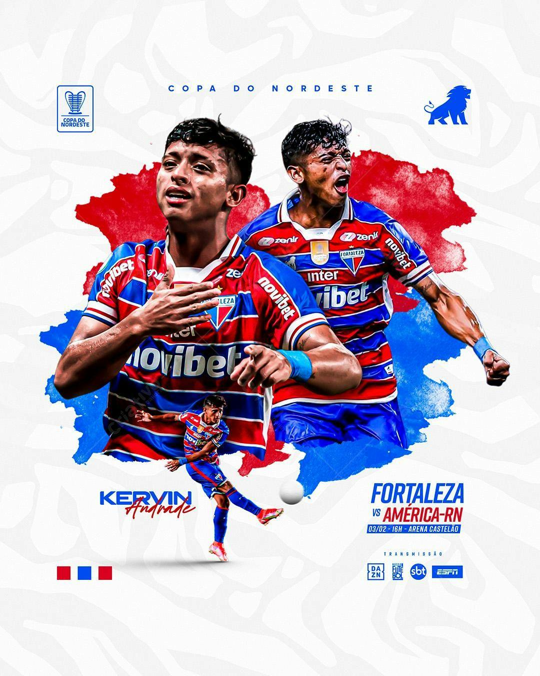 Flyer Copa do Nordeste Fortaleza x América-RN PSD Editável