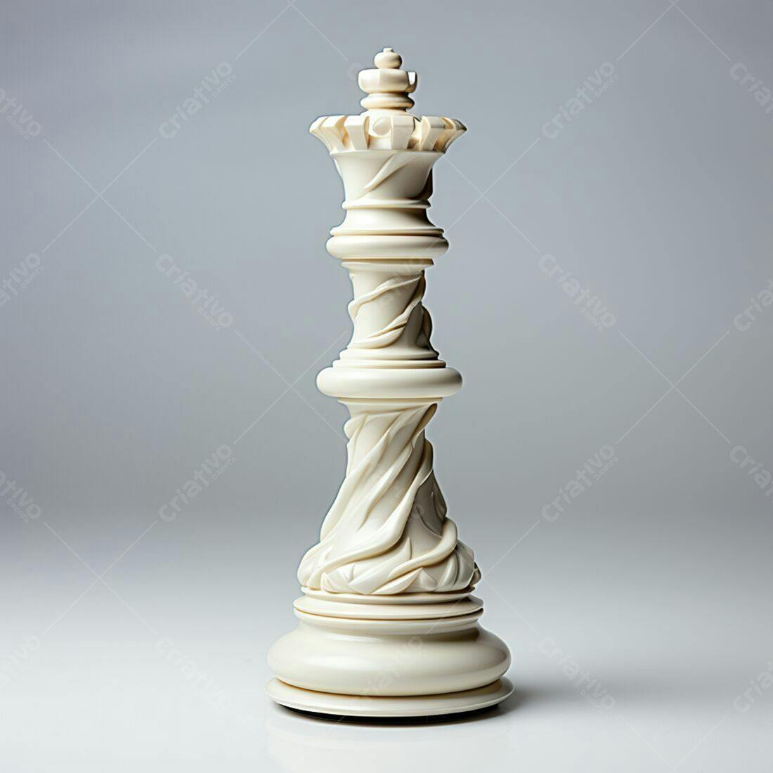 Dama de Xadrez em Marfim Detalhado
