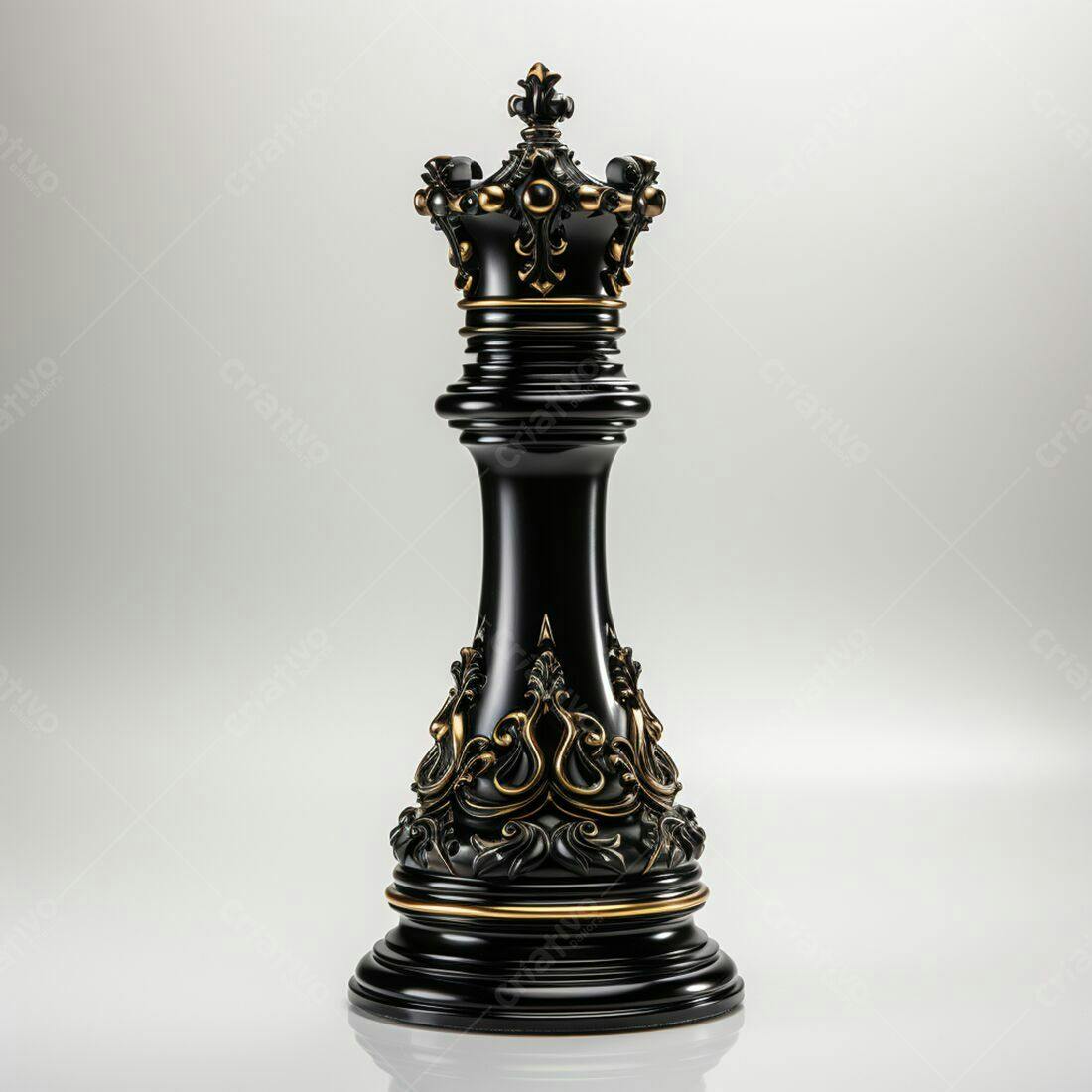 Dama de Xadrez Negra Detalhada