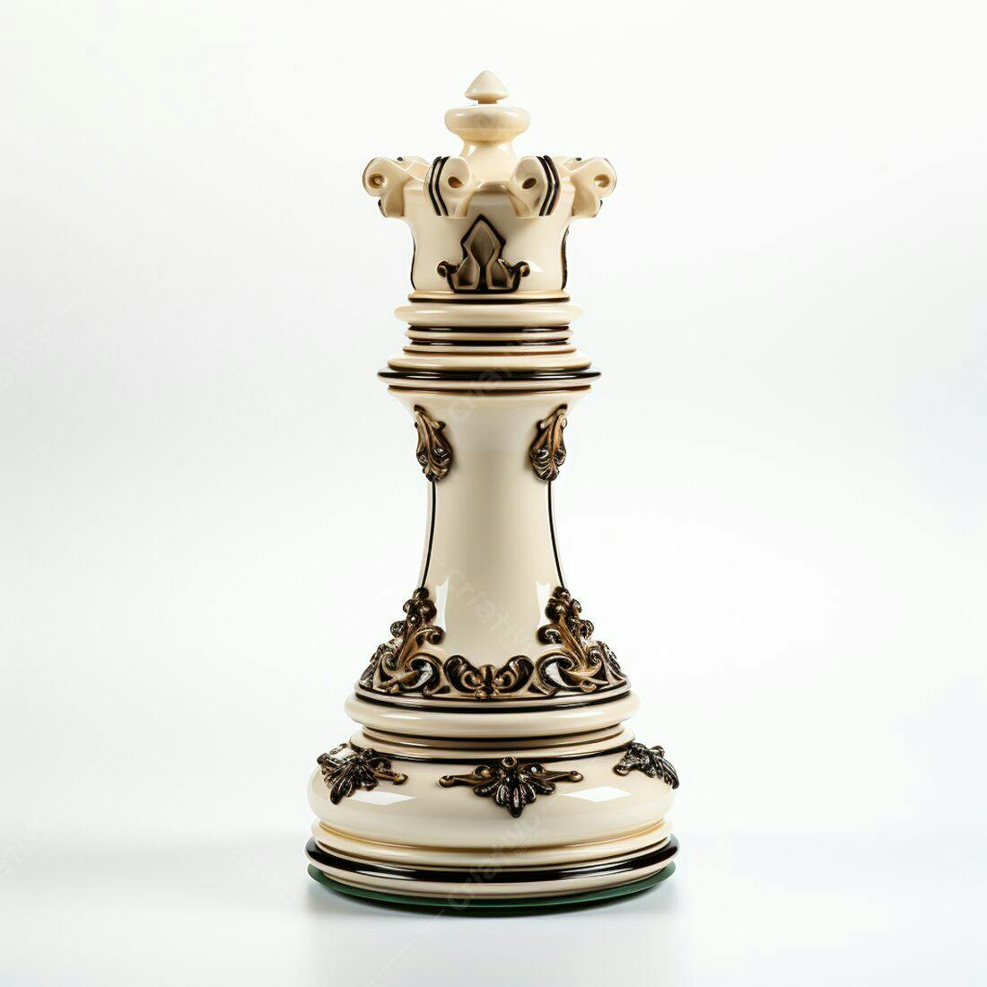 Peça de Dama de Xadrez estilo vintage creme e dourado