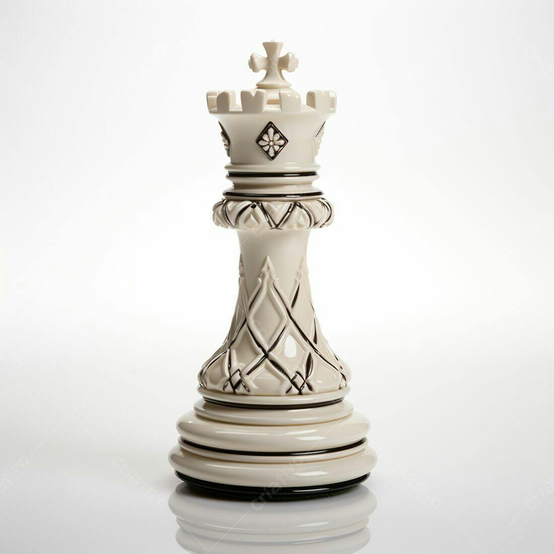 Dama de xadrez branca peça decorativa