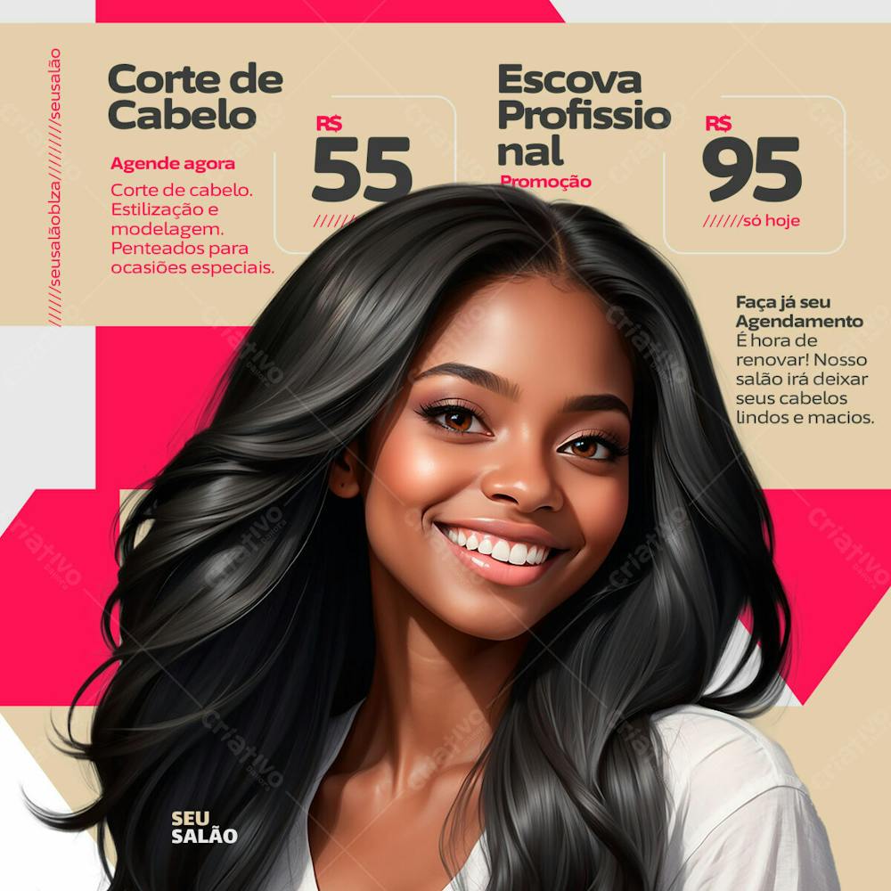 Corte De Cabelo E Escova Profissional