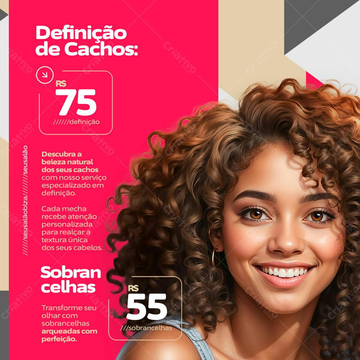 Post para Salão de Beleza PSD Editável
