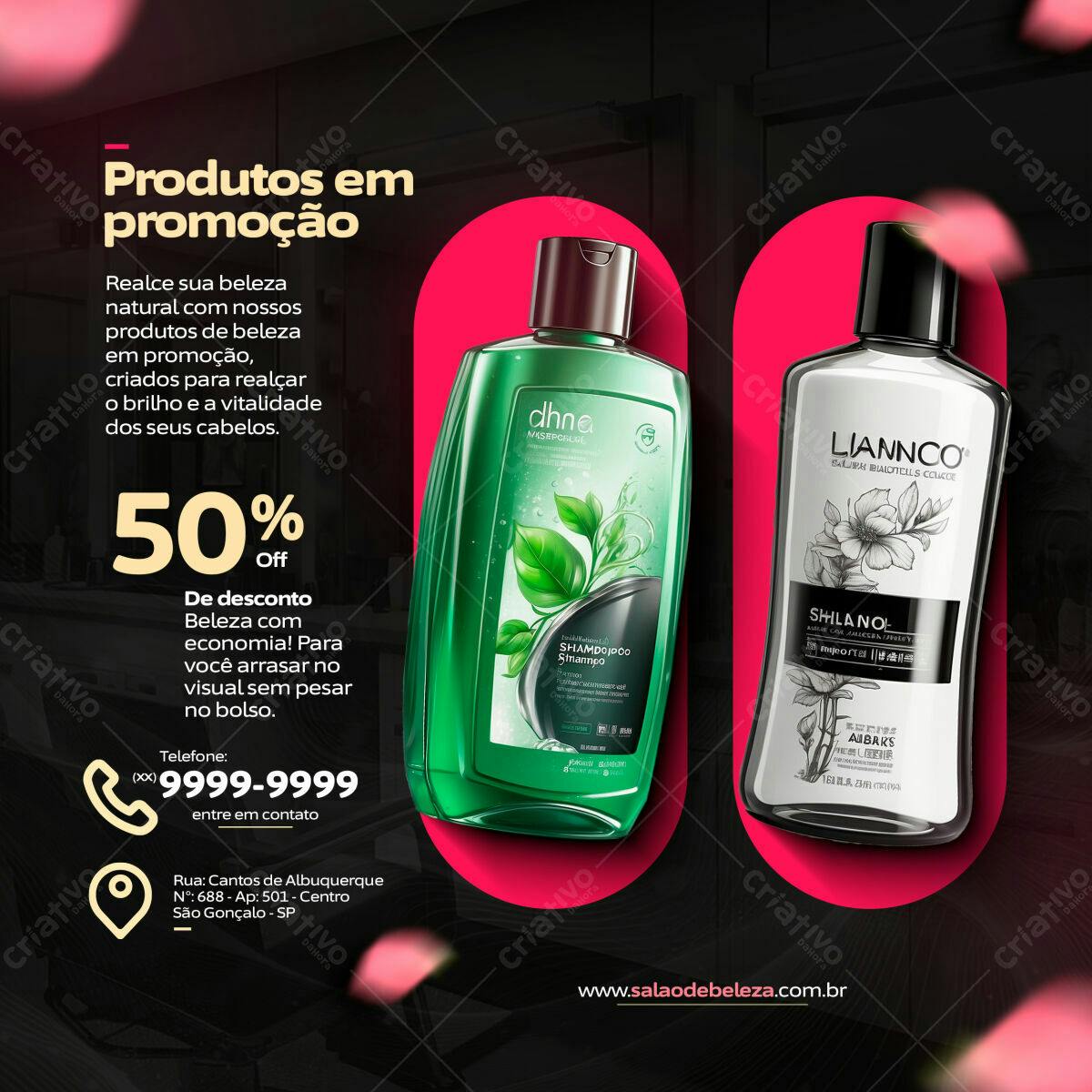 PSD Flyer Promoção Produtos de Beleza 50% Off