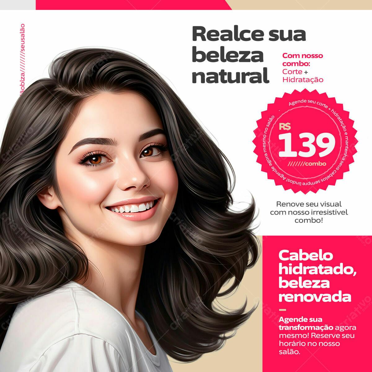 Flyer Salão de Beleza PSD Editável