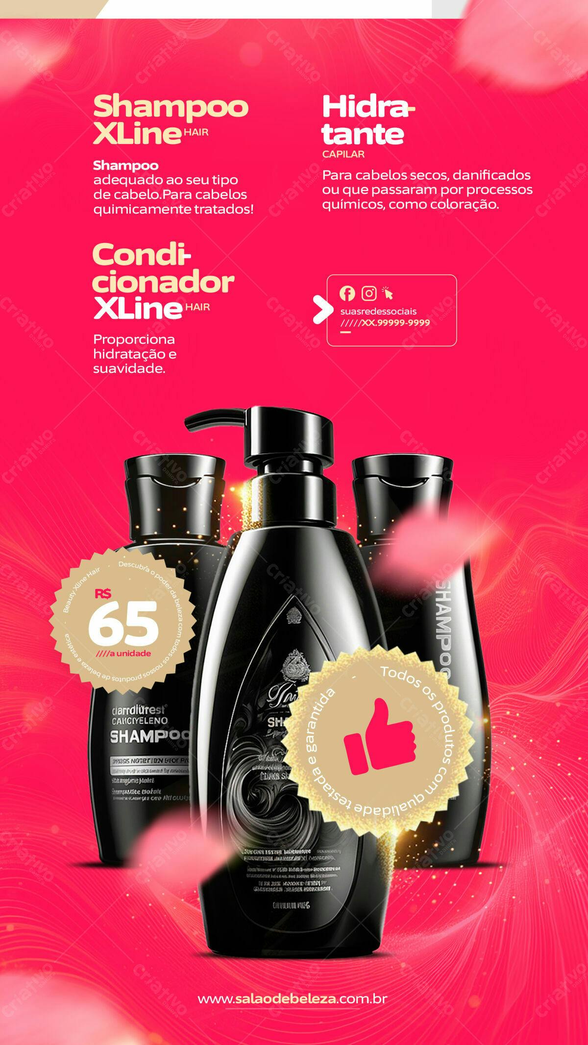Flyer de Produtos Capilares PSD Editável
