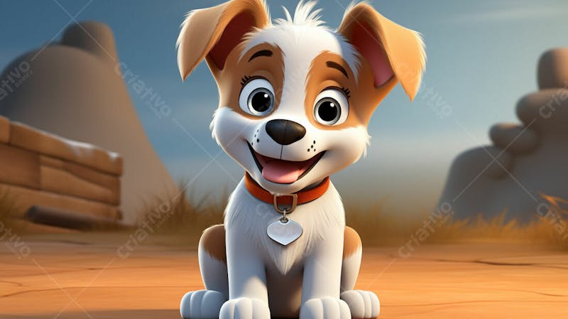 Imagem grátis ia cachorro fofo cartoon