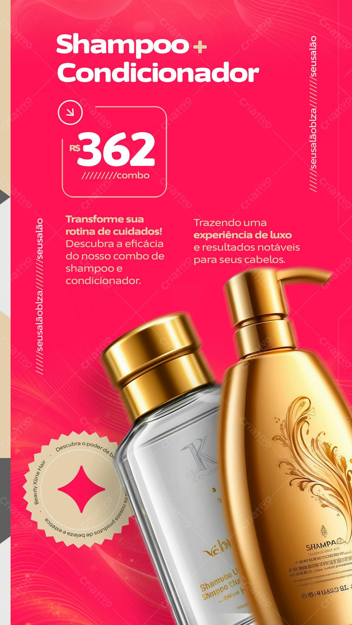 Flyer Combo Shampoo e Condicionador PSD Editável