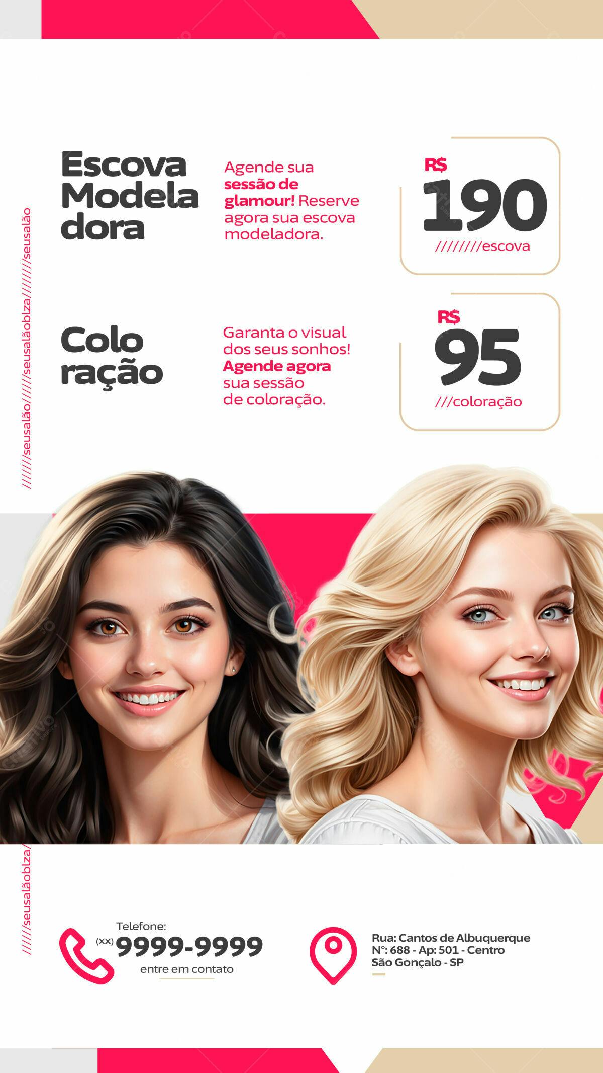 Flyer Salão de Beleza PSD Editável