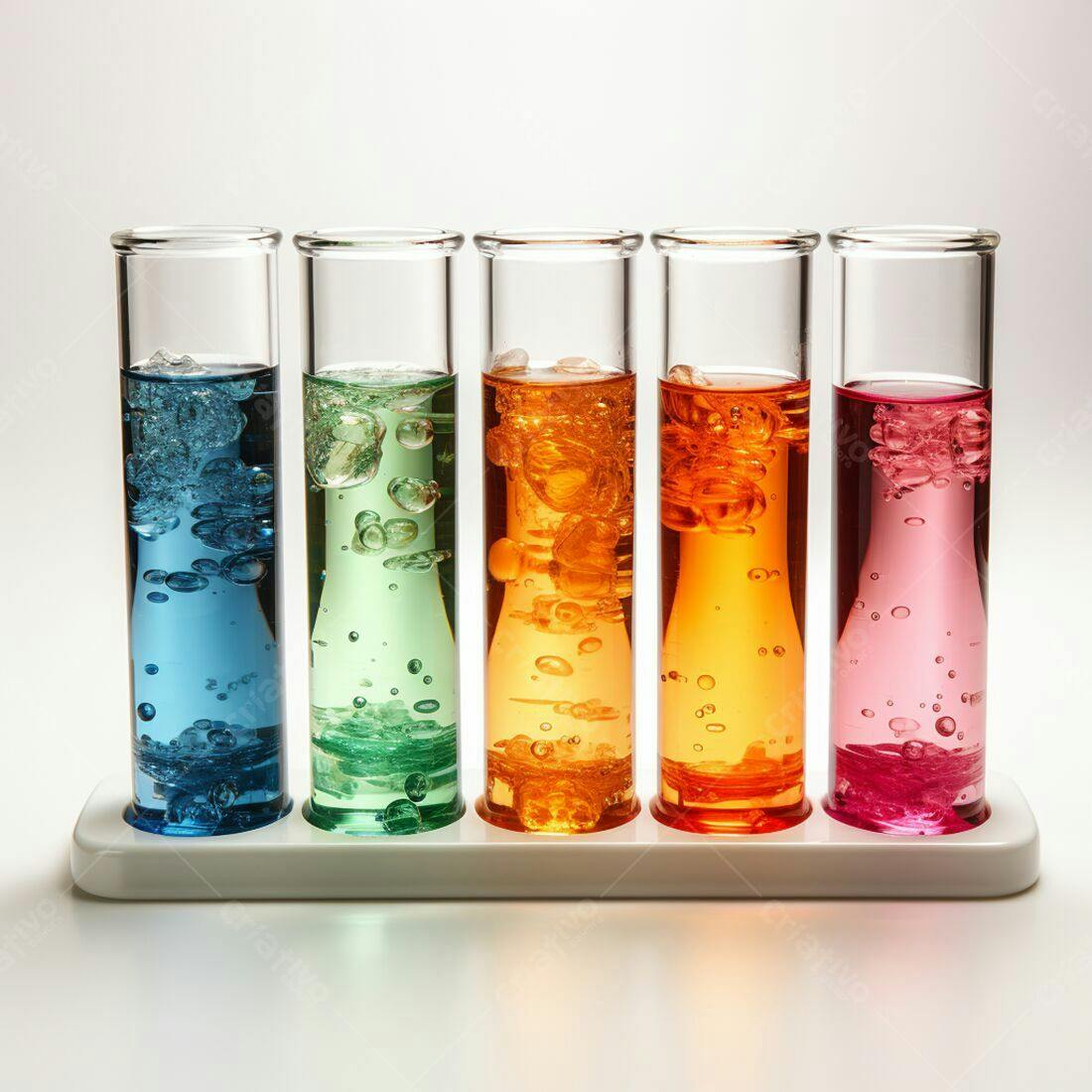 Tubos de ensaio com líquidos coloridos