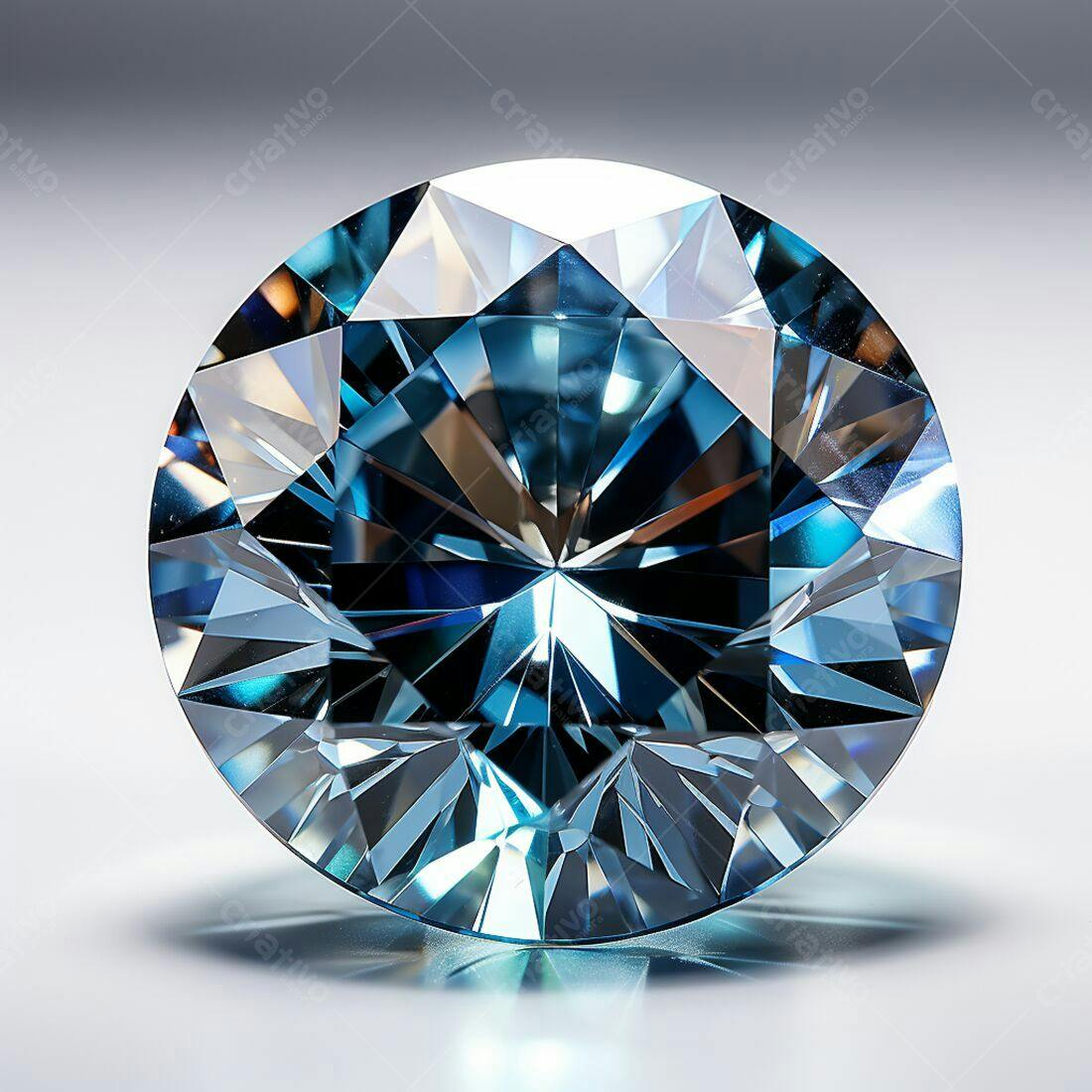 Diamante azul brilhante facetado