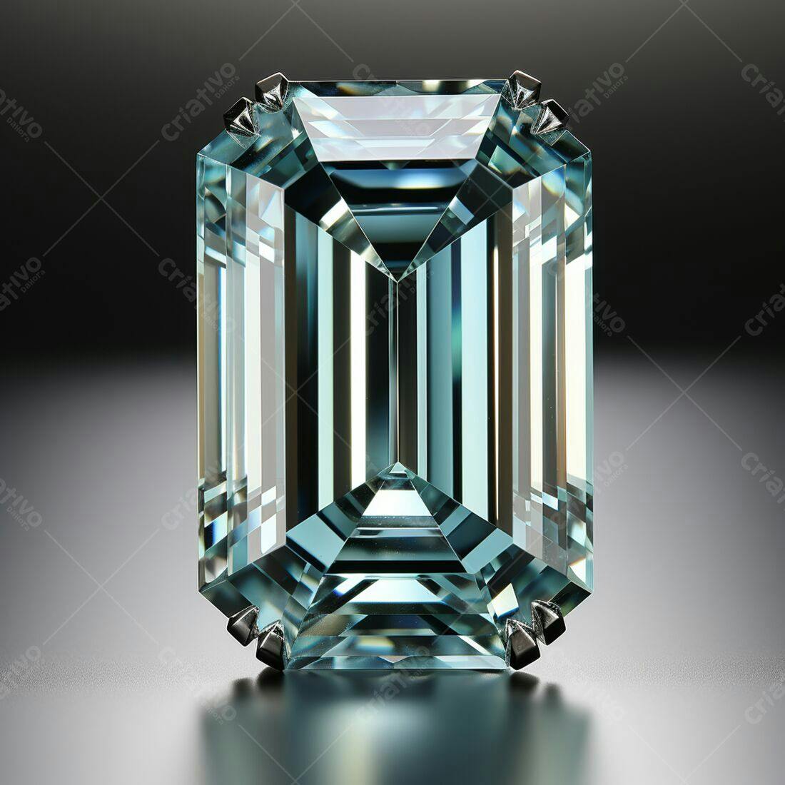 Diamante Azul Esmeralda Corte Retangular