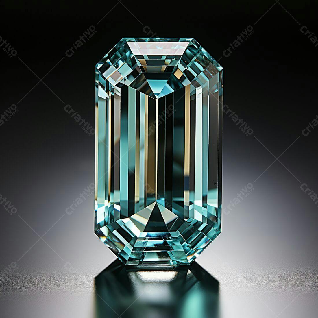 Aquamarine facetada fundo escuro