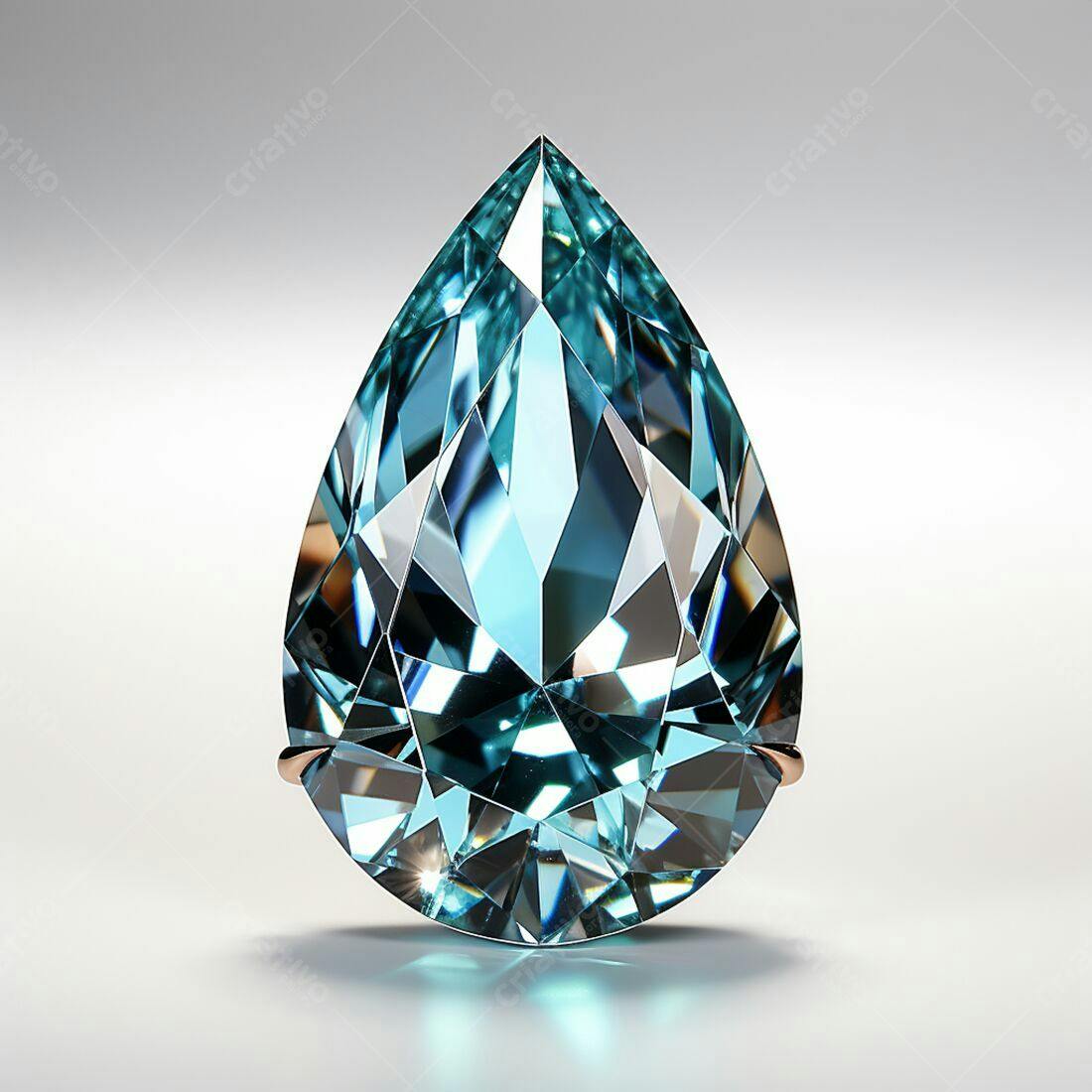 Diamante azul gota água brilhante