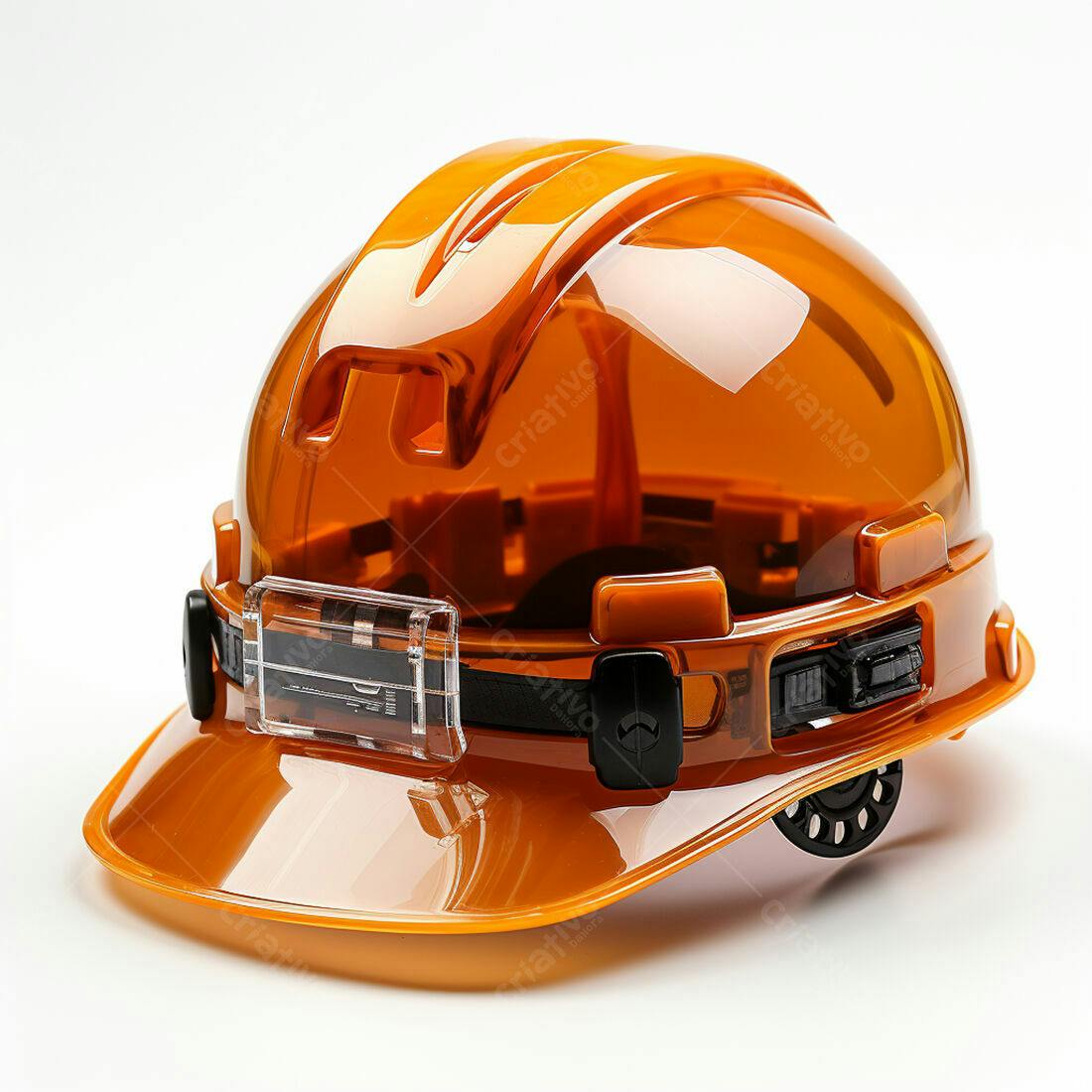 Capacete de segurança laranja transparente