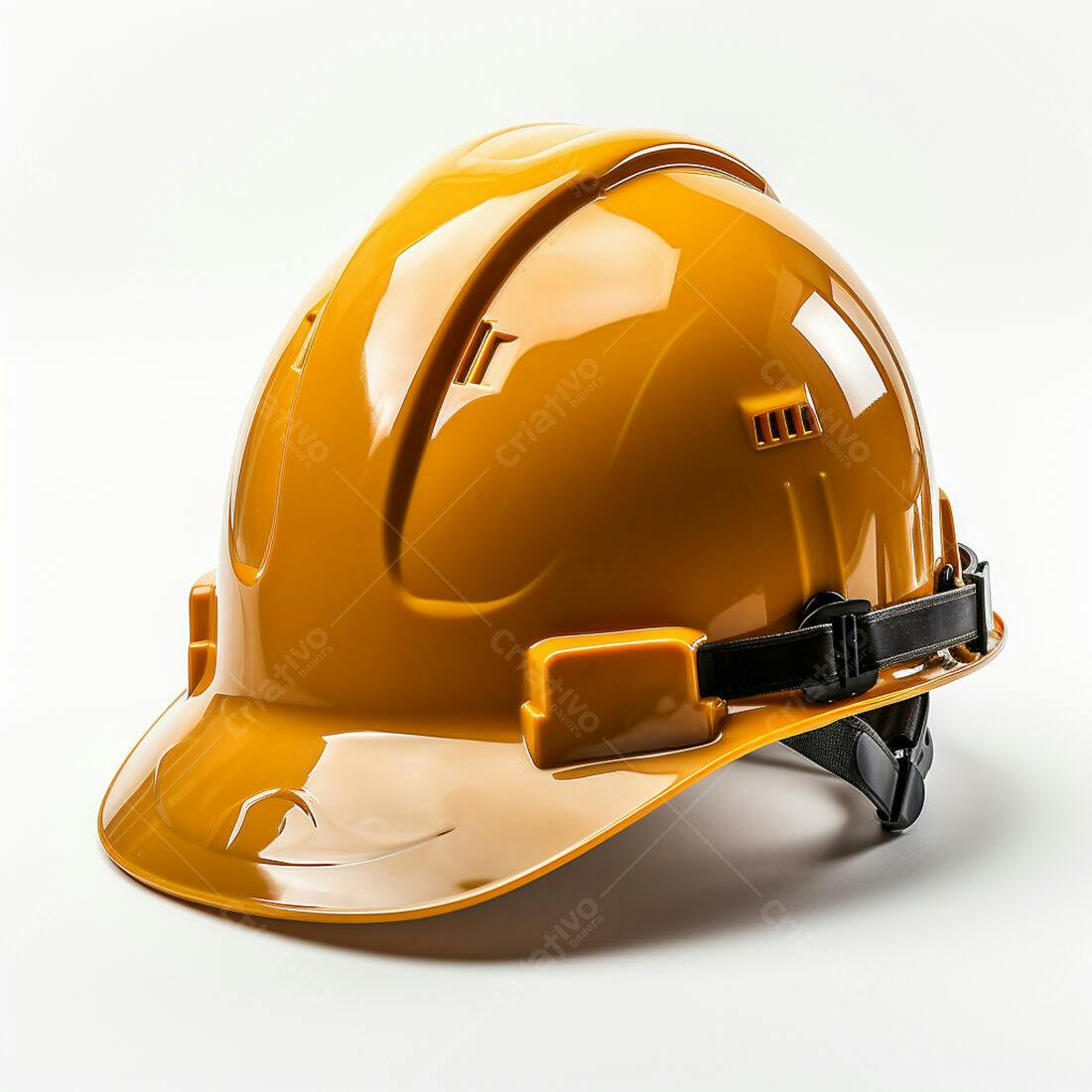 Capacete de segurança amarelo sobre fundo branco