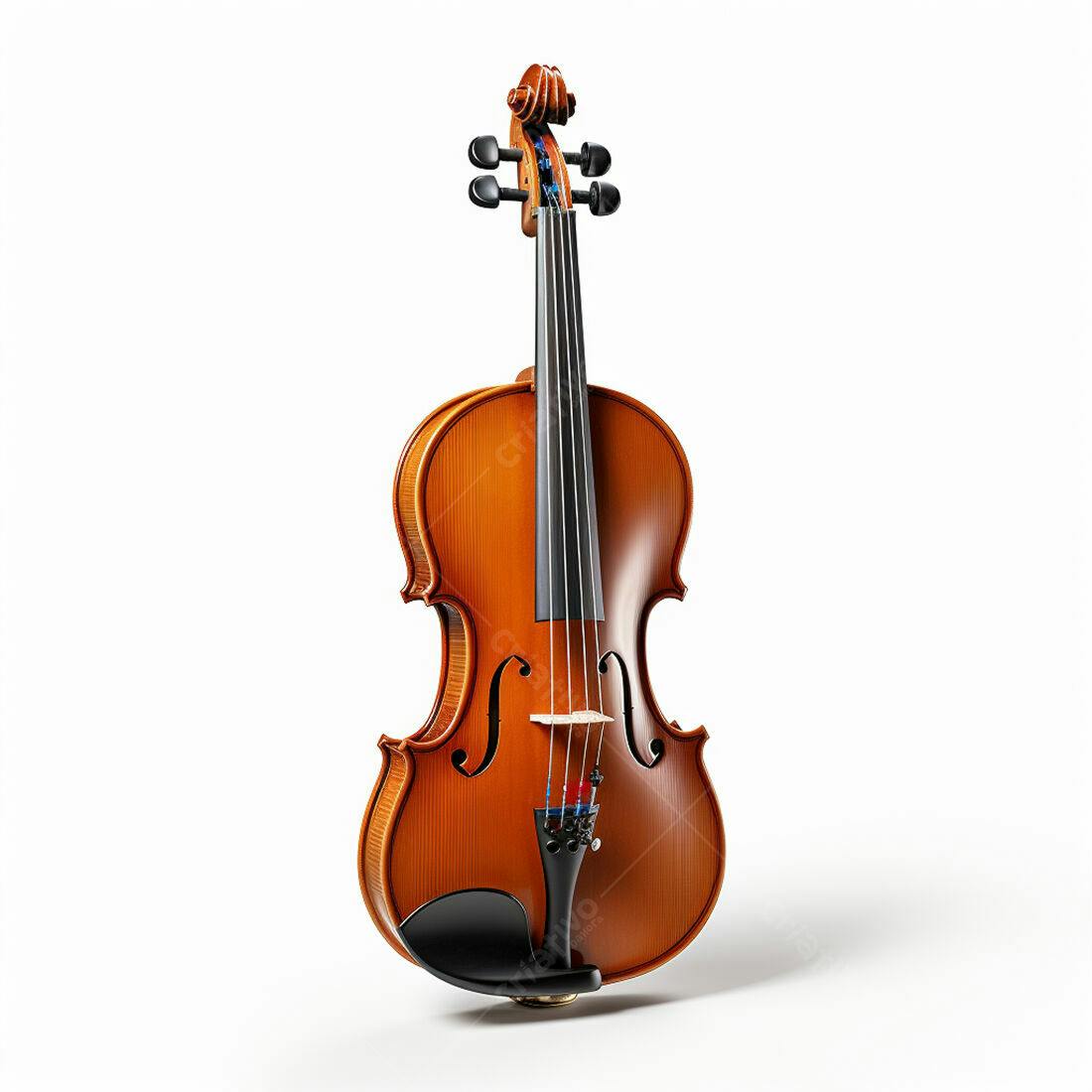 Violino clássico marrom sobre fundo branco