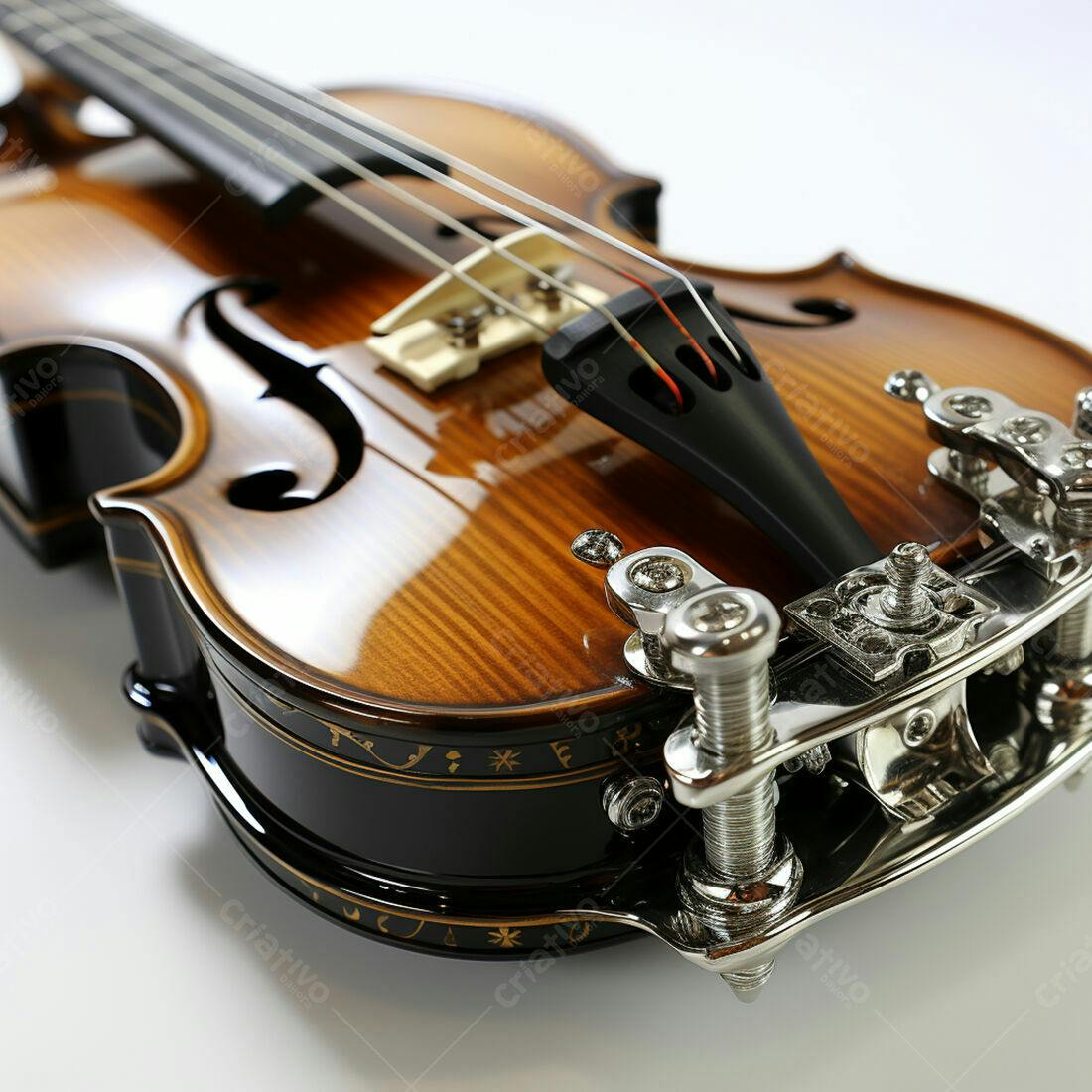 Violino Marrom e Preto Detalhes em Metal