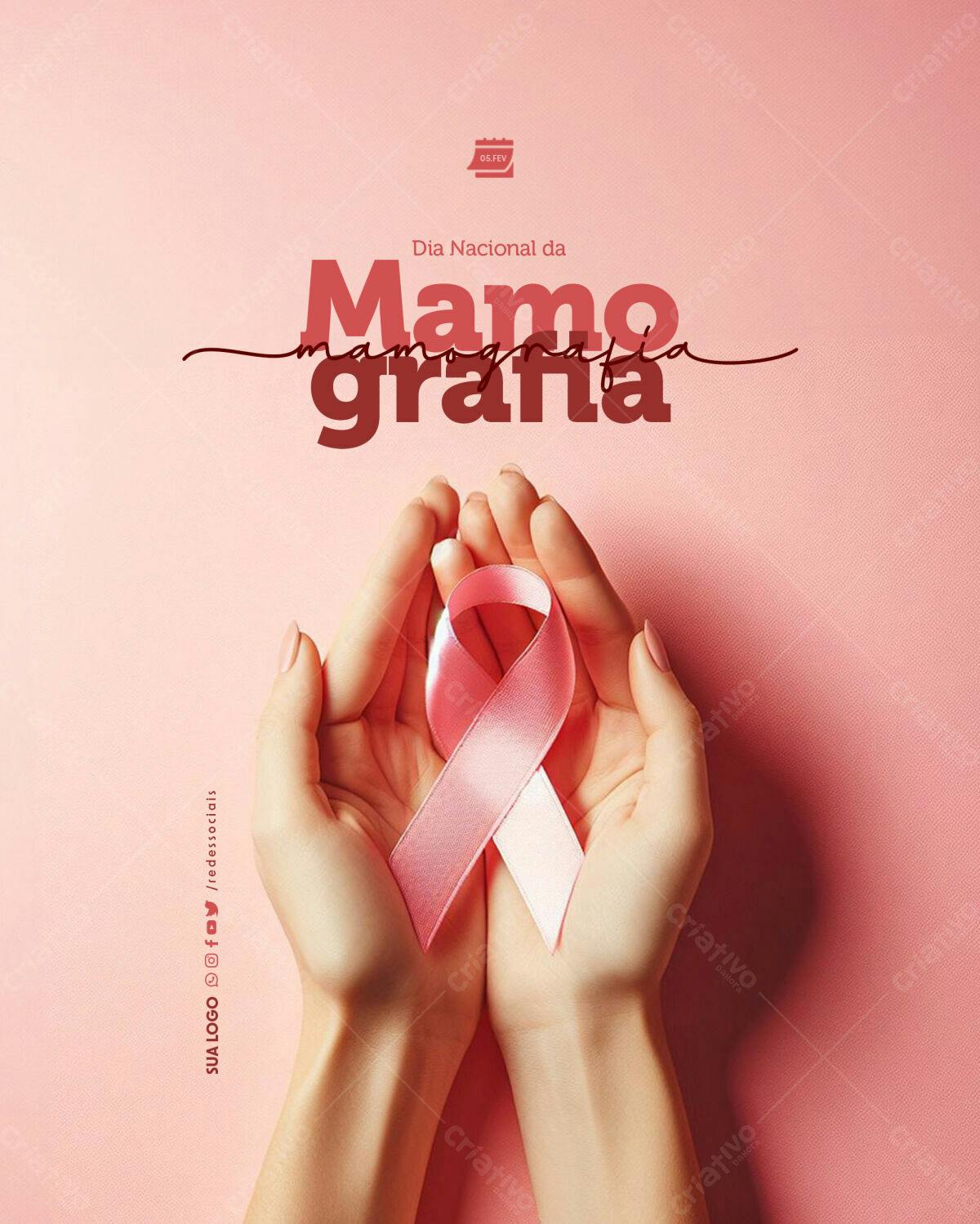 Post para Dia Nacional da Mamografia PSD Editável