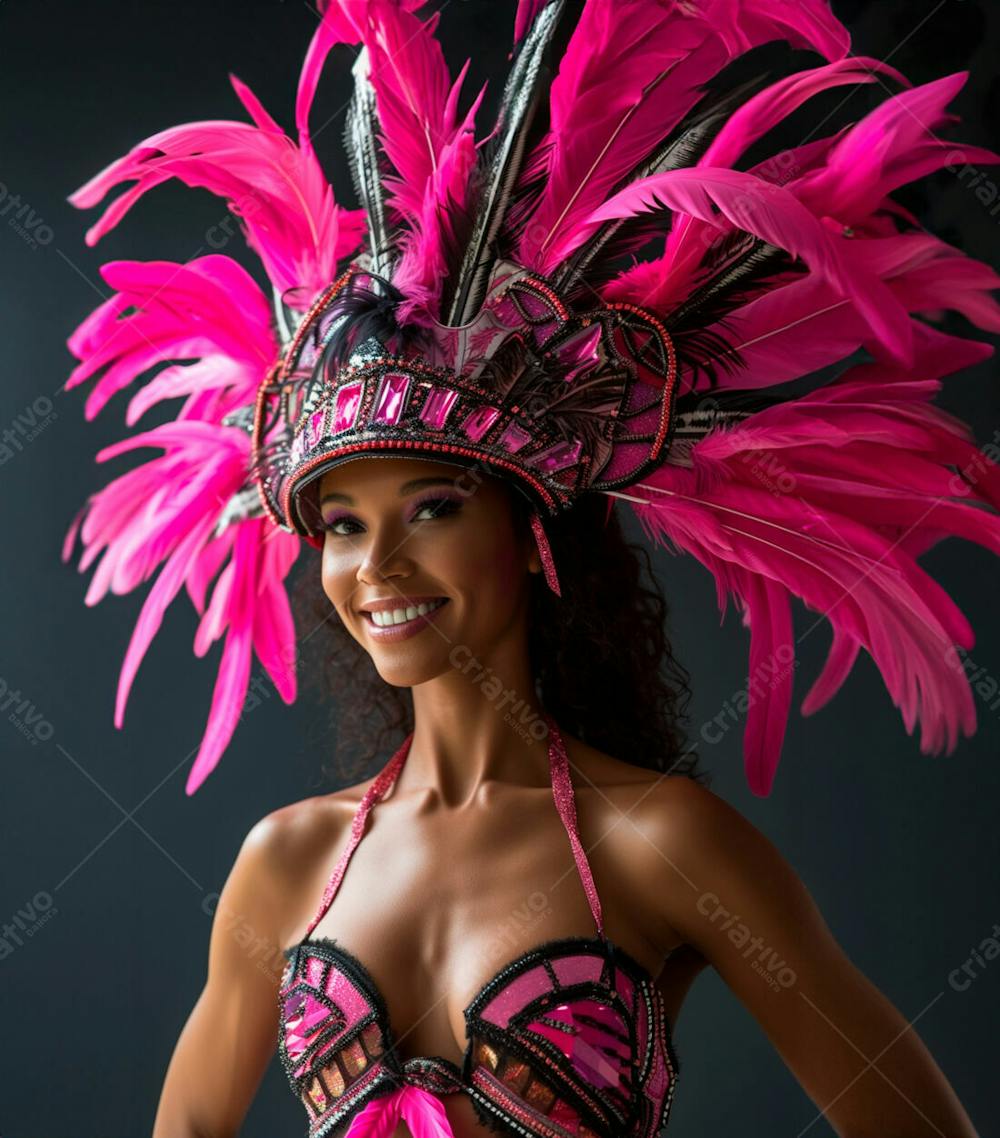 Mulher Rainha De Bateria Do Carnaval Do Brasil, Fantasia Rosa 4