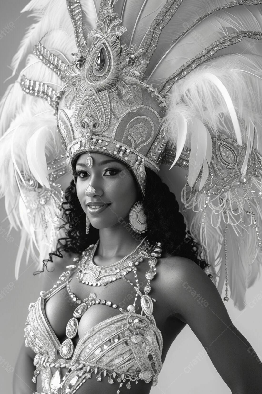 Mulher negra em fantasia de carnaval