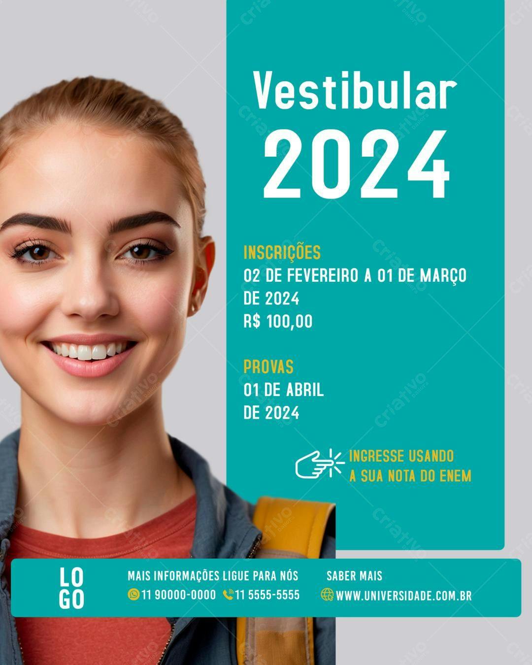 Flyer Vestibular 2024 PSD Editável