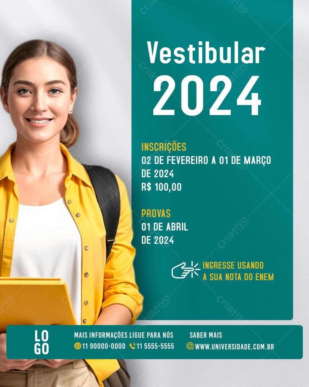 Flyer Vestibular 2024 PSD Editável