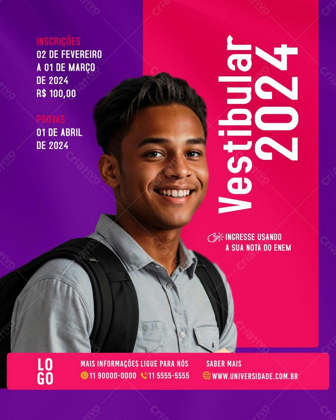 Flyer Vestibular 2024 PSD Editável