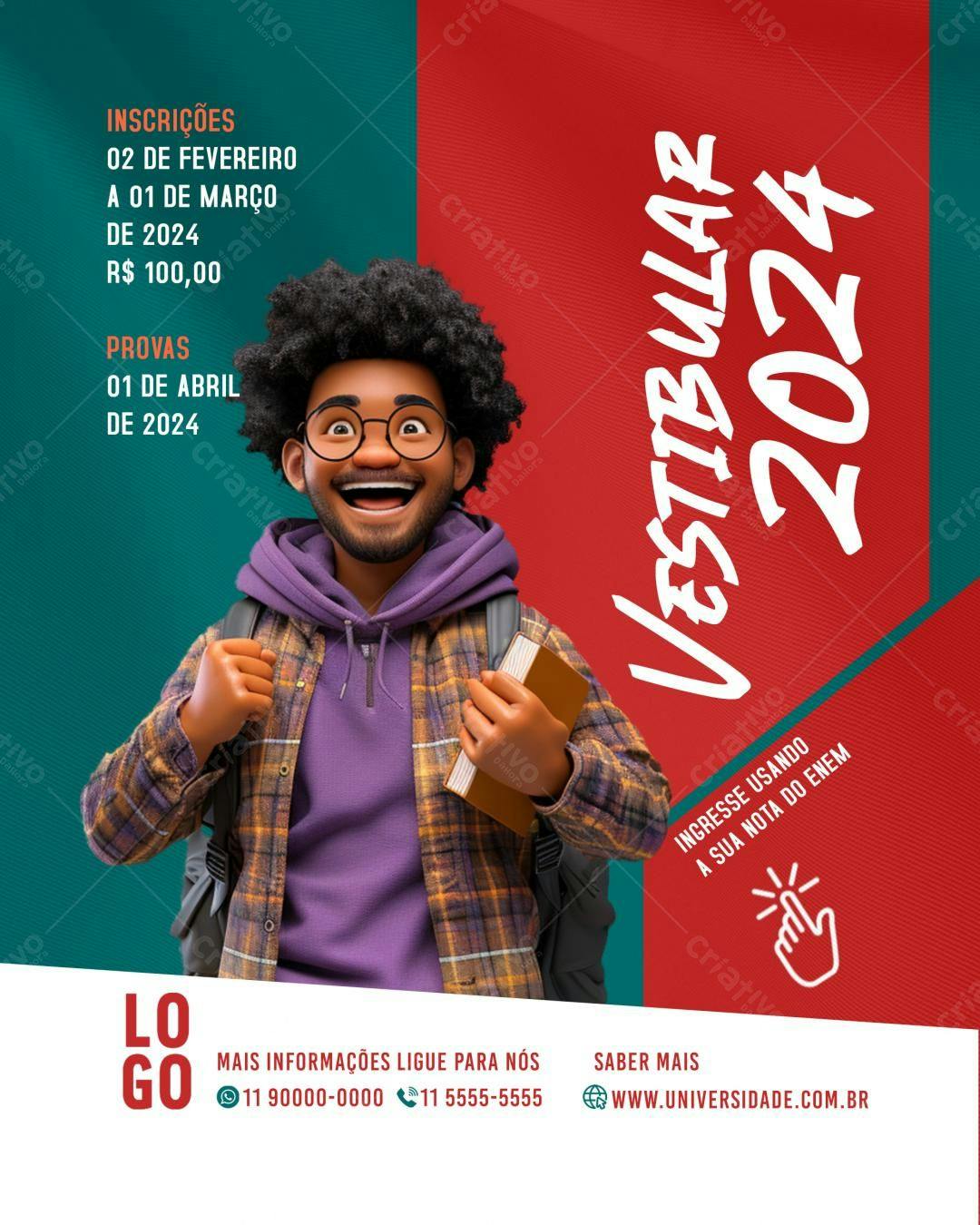 Flyer Vestibular 2024 PSD Editável