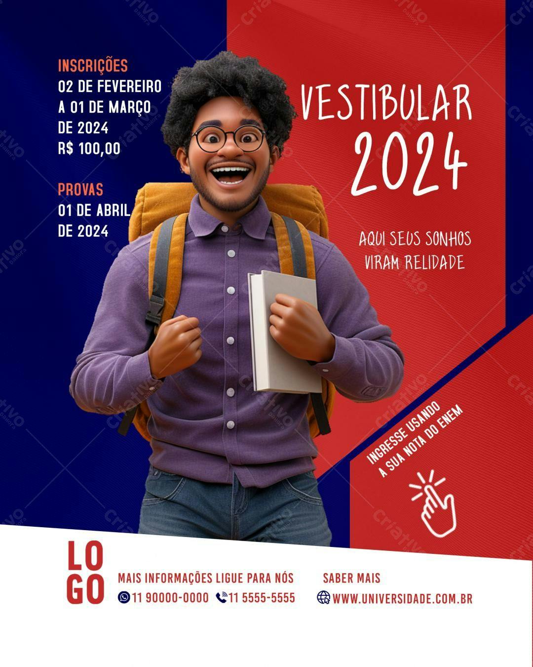 Flyer Vestibular 2024 PSD Editável