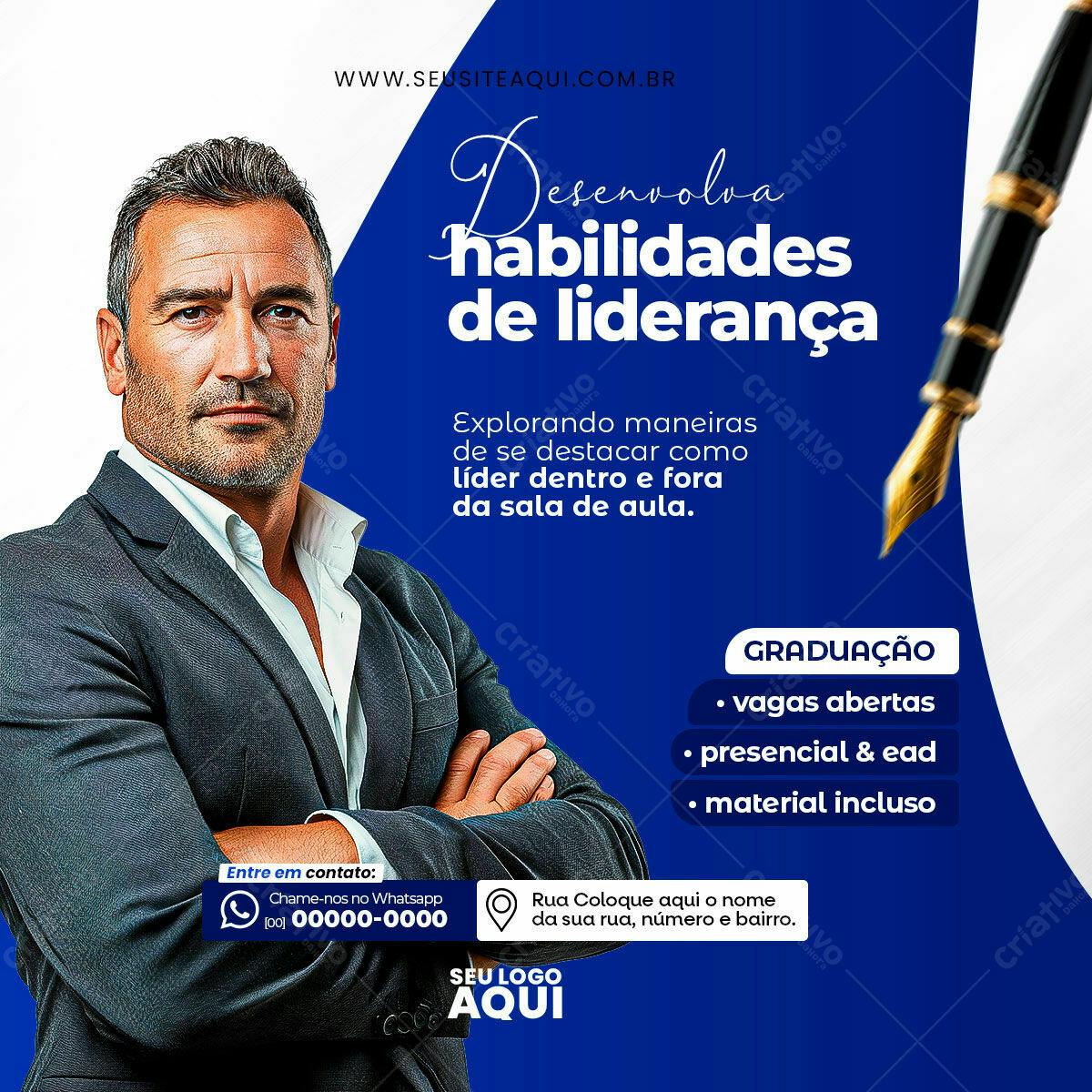 Post para Liderança e Graduação PSD Editável