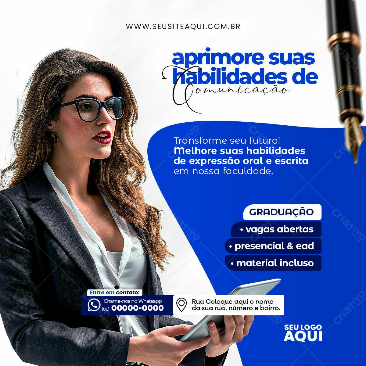 Post para Faculdade PSD Editável