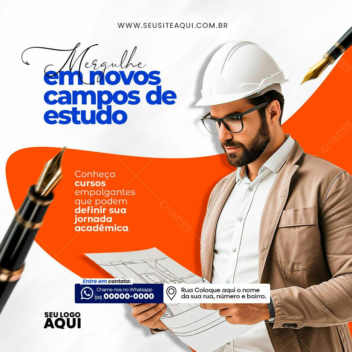 Postagem para Redes Sociais Engenharia Civil PSD Editável