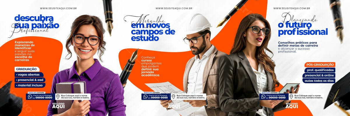Banner Educação Profissional PSD Editável
