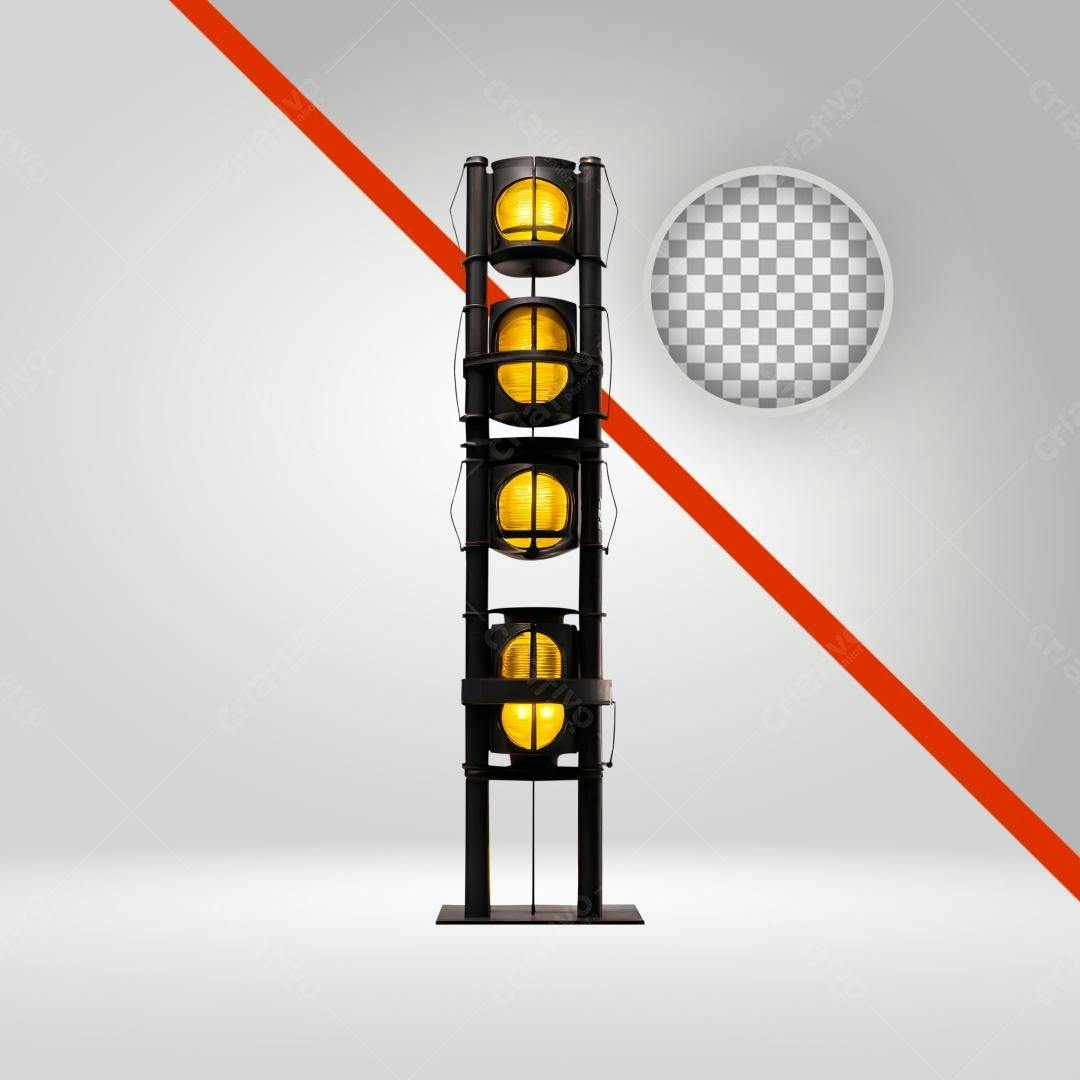 Icone Torre de Luzes Amarelas PNG com fundo transparente