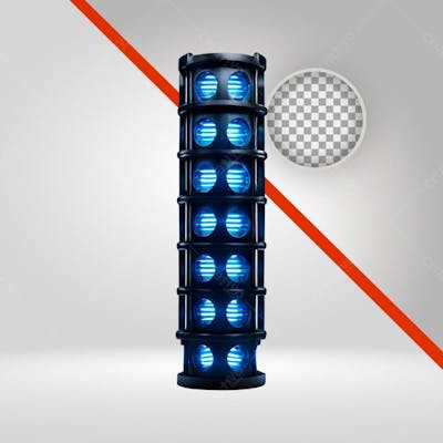 Estrutura Com Luzes Para Show, Elemento 3D Png, Led Azul