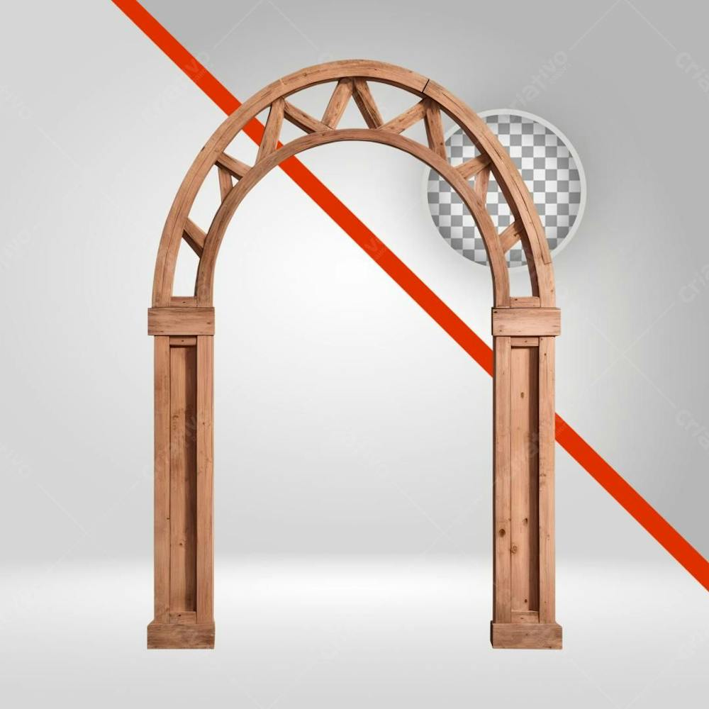 Arco De Madeira 3D, Estrutura De Madeira Para Vaquejada