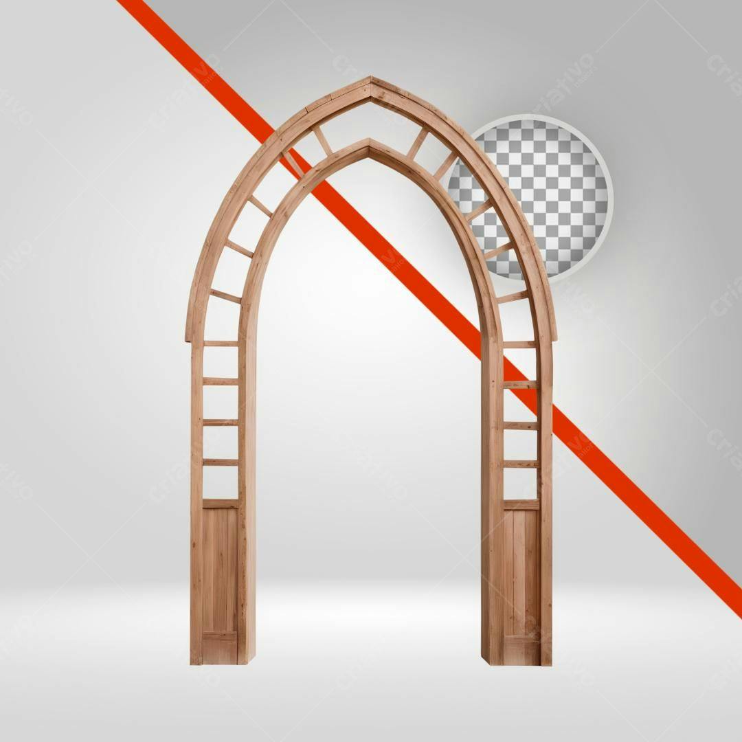 Arco de madeira PNG com fundo transparente
