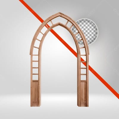 Arco De Madeira 3D  Para Flyers De Cavalgada